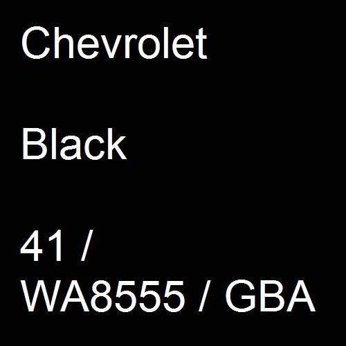 Chevrolet, Black, 41 / WA8555 / GBA.